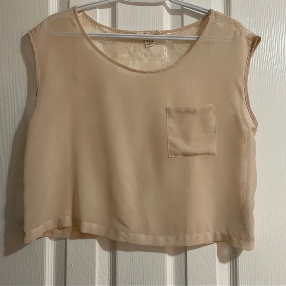 3 for $15 Forever 21 Pink Sheer Crop Top - Picture 2 of 9